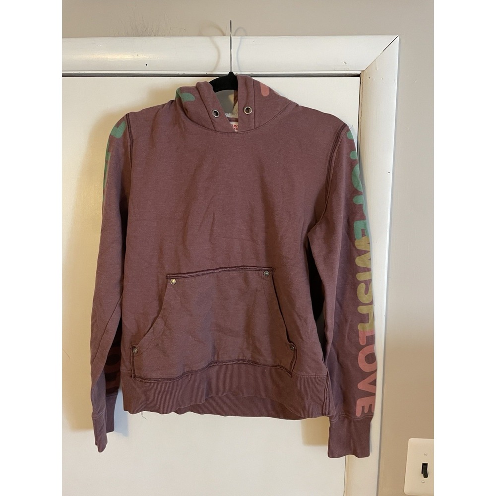 Mossimo Supply Co. Purple Hoodie Graphic Design on Sleeves & Hood Large
